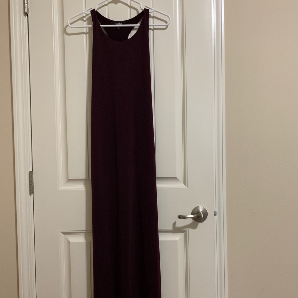 COPY - Lulu’s plum raceback maxi dress w/ side sl…